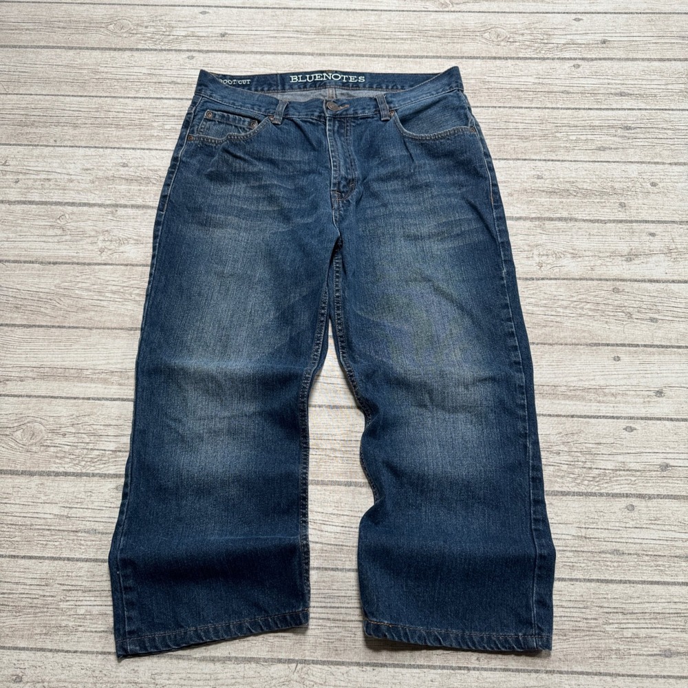 Bluenotes Jeans Mens 33 Blue Medium Wash Denim Bootcut Relaxed Capri Medium Wash